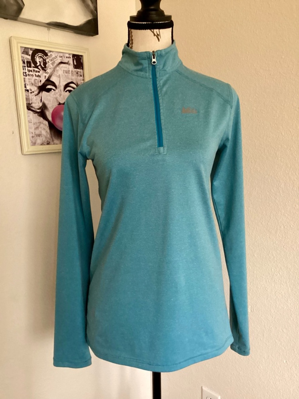 Light Teal Girl's Quarter-Zip Performance Top XL